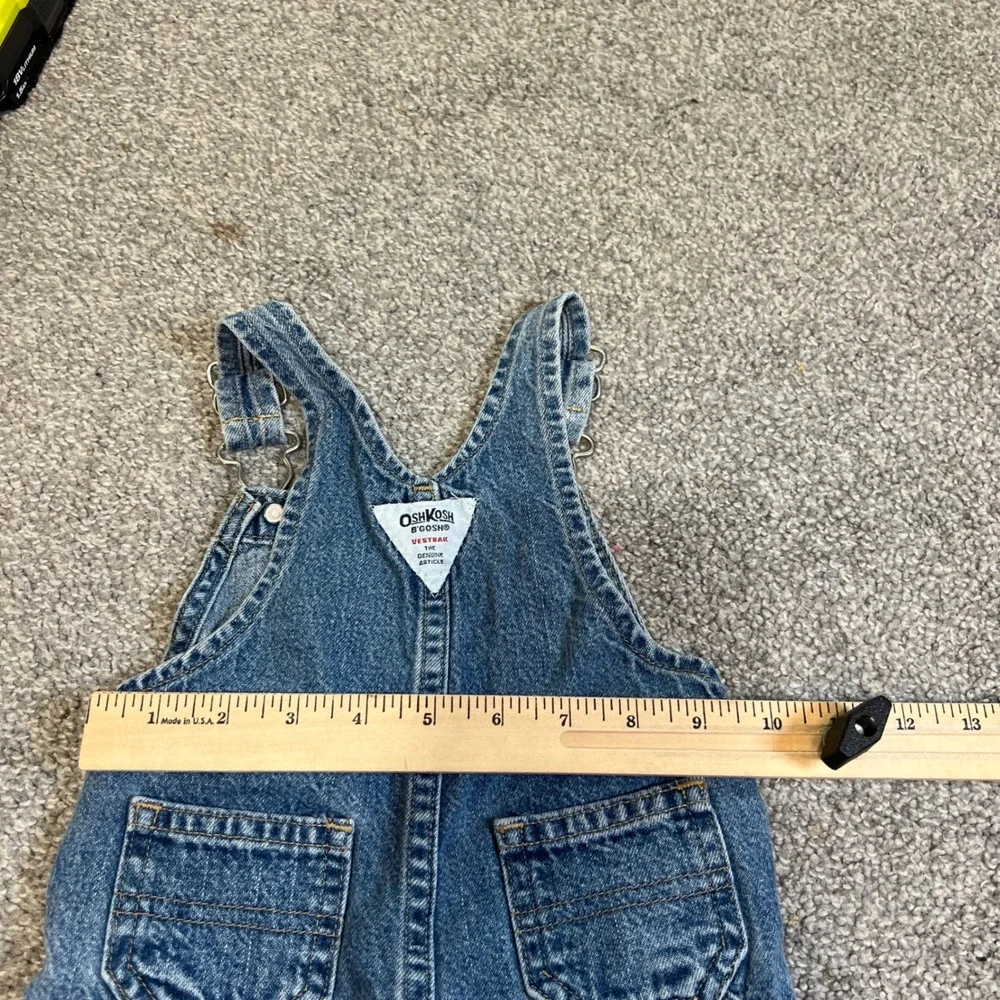vintage OshKosh B'gosh Denim Overalls Baby 6-9 Months Blue Vestbak Snaps 90s